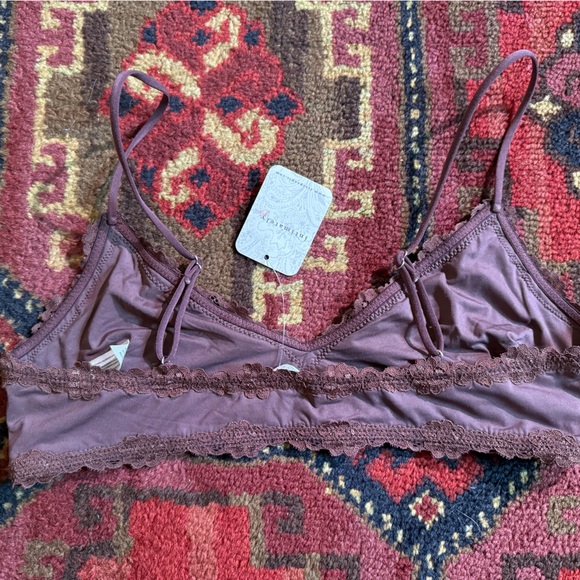 Anthropologie Chocolate Brown Lace Trim Bralette - Picture 2 of 3